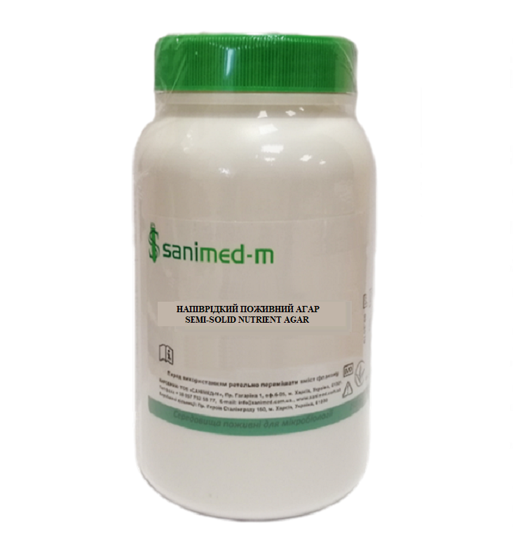 НАПІВРІДКИЙ ПОЖИВНИЙ АГАР / SEMI-SOLID NUTRIENT AGAR, Sanimed-M